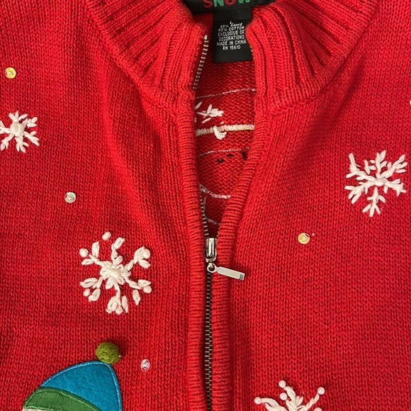 VTG Hampshire Studio Snow Christmas Sweater Vest Women’s L - Picture 5 of 11